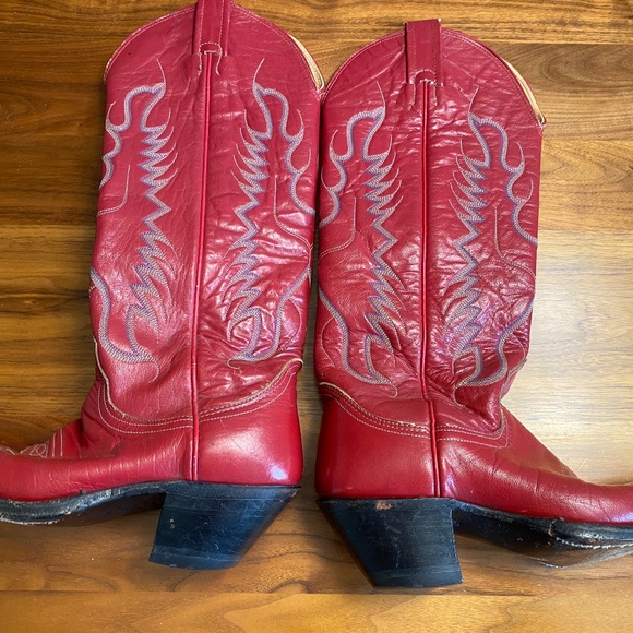 Vintage Red Nocona Cowboy boots sz 4.5 Women's - Picture 4 of 10
